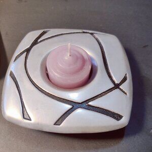 Lenox Abstract Metalic candleholder for a votive candle. Called Vibe